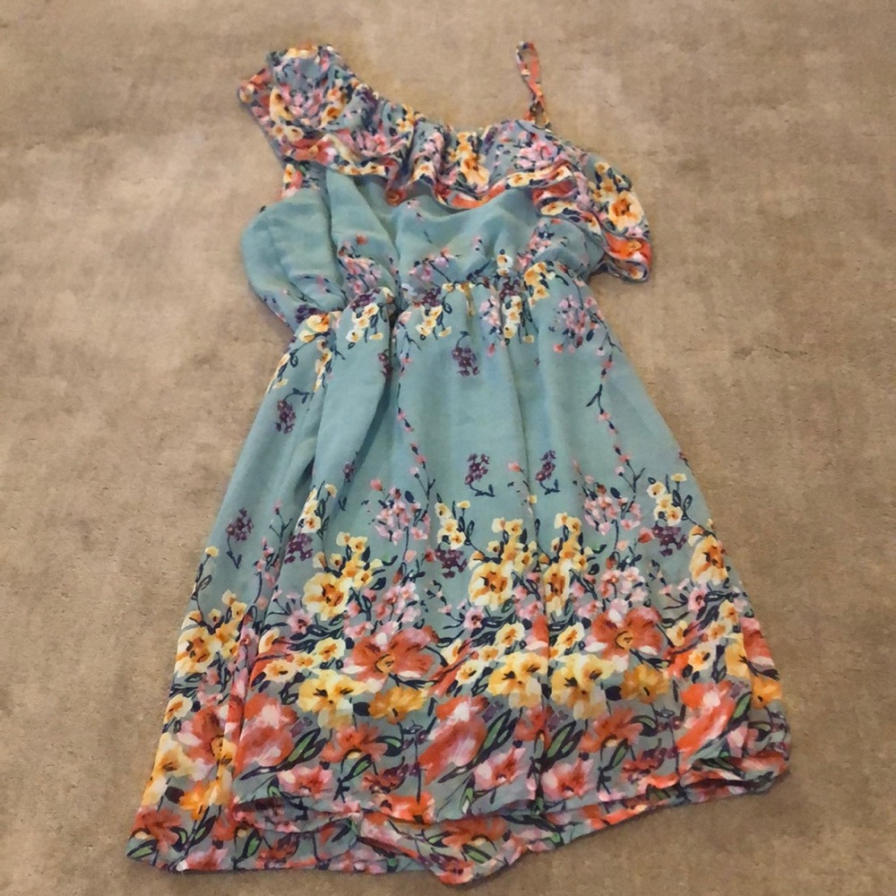 Floral asymmetric dress